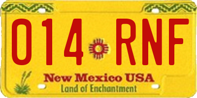 NM license plate 014RNF