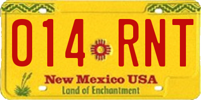 NM license plate 014RNT