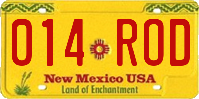 NM license plate 014ROD