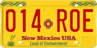 NM license plate 014ROE