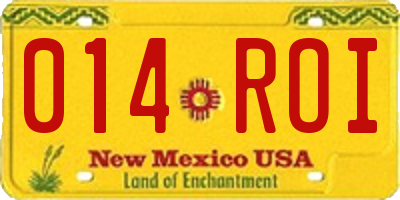 NM license plate 014ROI
