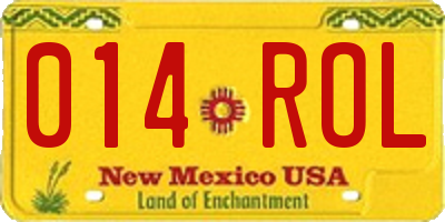 NM license plate 014ROL