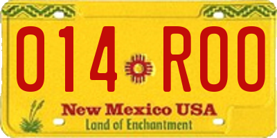 NM license plate 014ROO