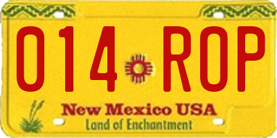 NM license plate 014ROP
