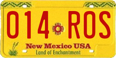 NM license plate 014ROS