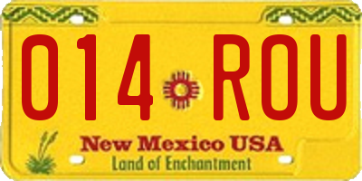 NM license plate 014ROU