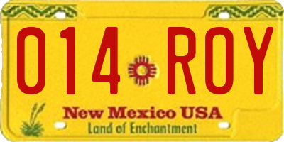 NM license plate 014ROY