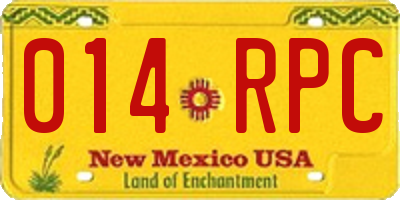 NM license plate 014RPC