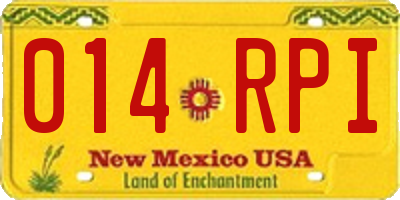 NM license plate 014RPI