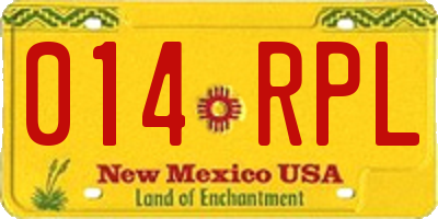 NM license plate 014RPL