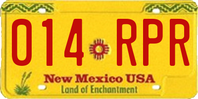 NM license plate 014RPR