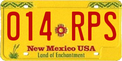 NM license plate 014RPS