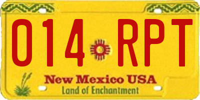 NM license plate 014RPT