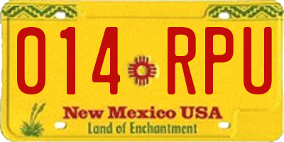 NM license plate 014RPU