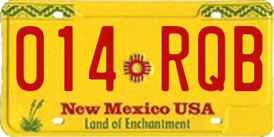NM license plate 014RQB