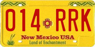 NM license plate 014RRK