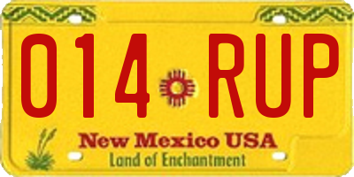 NM license plate 014RUP