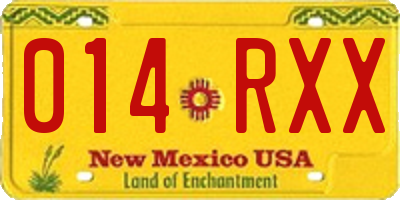 NM license plate 014RXX