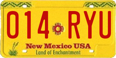 NM license plate 014RYU
