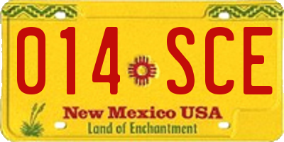 NM license plate 014SCE