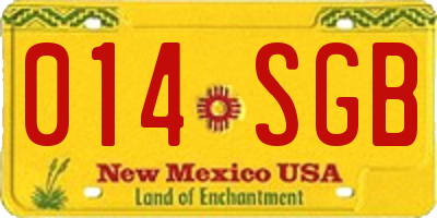 NM license plate 014SGB