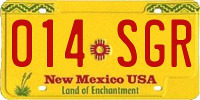 NM license plate 014SGR