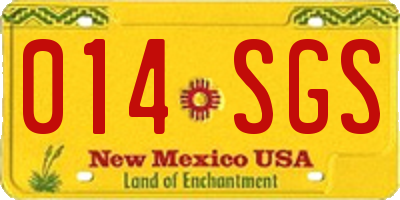 NM license plate 014SGS