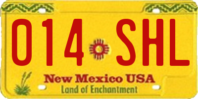NM license plate 014SHL