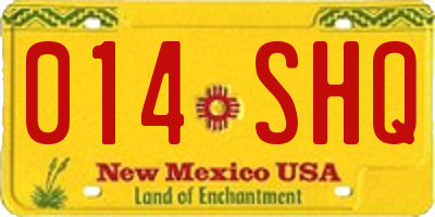 NM license plate 014SHQ