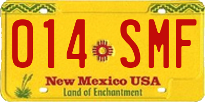 NM license plate 014SMF