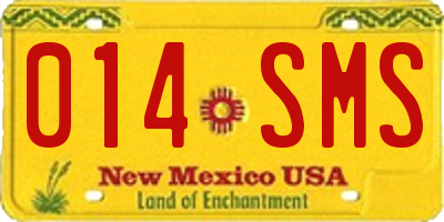 NM license plate 014SMS