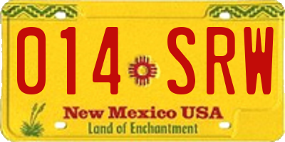 NM license plate 014SRW