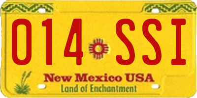 NM license plate 014SSI