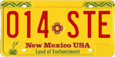 NM license plate 014STE