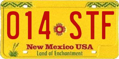 NM license plate 014STF