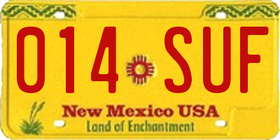 NM license plate 014SUF