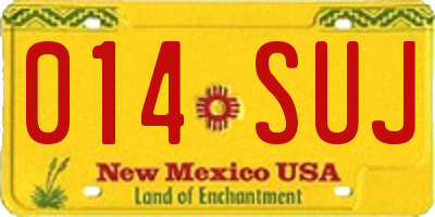 NM license plate 014SUJ