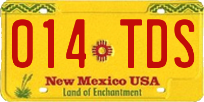 NM license plate 014TDS