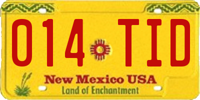 NM license plate 014TID