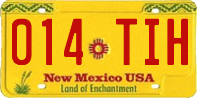 NM license plate 014TIH