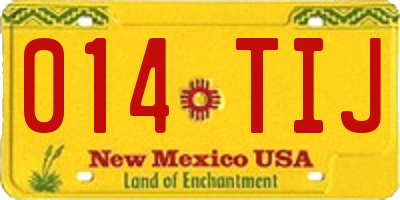 NM license plate 014TIJ