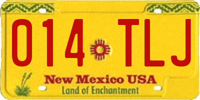 NM license plate 014TLJ