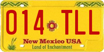 NM license plate 014TLL