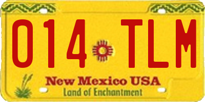 NM license plate 014TLM