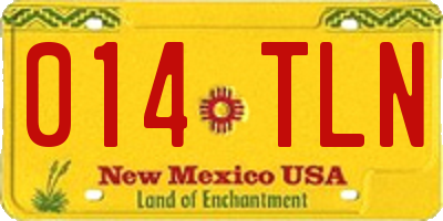NM license plate 014TLN