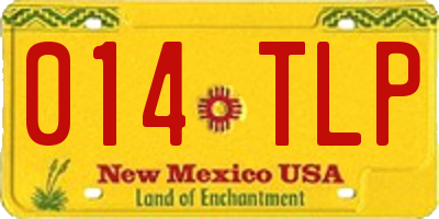 NM license plate 014TLP