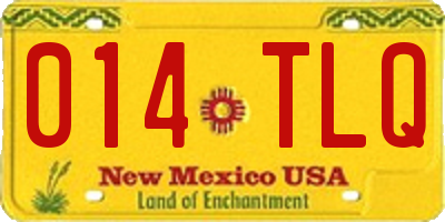 NM license plate 014TLQ