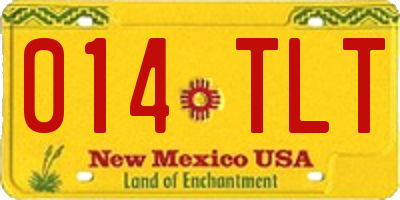 NM license plate 014TLT