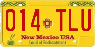 NM license plate 014TLU