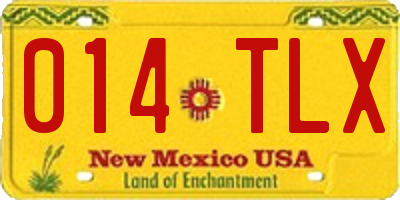 NM license plate 014TLX